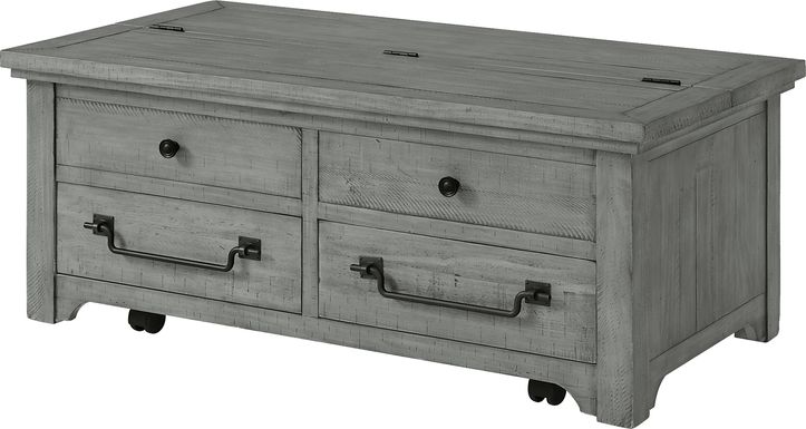 Gingerich Gray Coffee Table with Flip Top Trunk