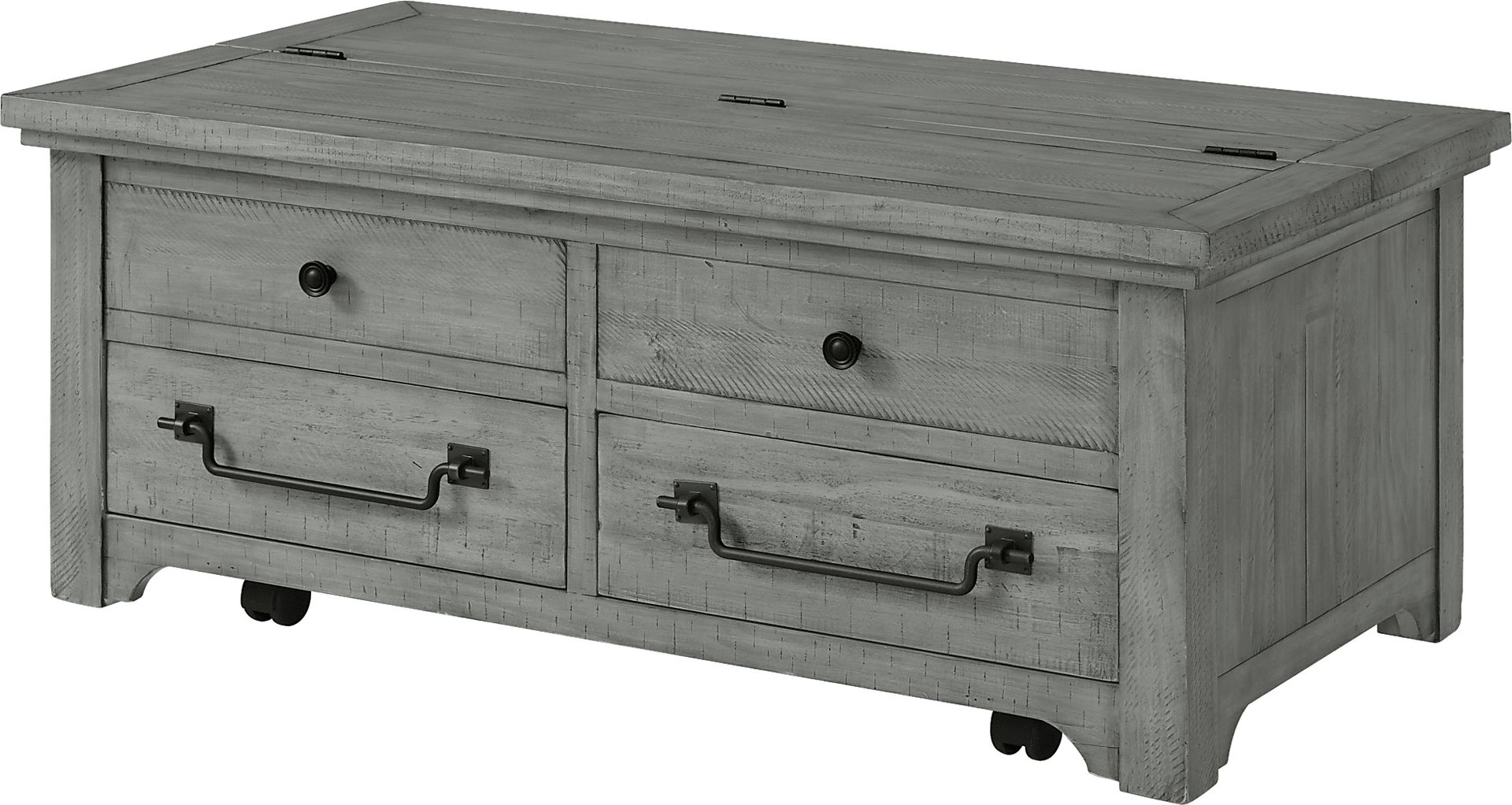 Gingerich Gray Coffee Table with Flip Top Trunk - Image 1