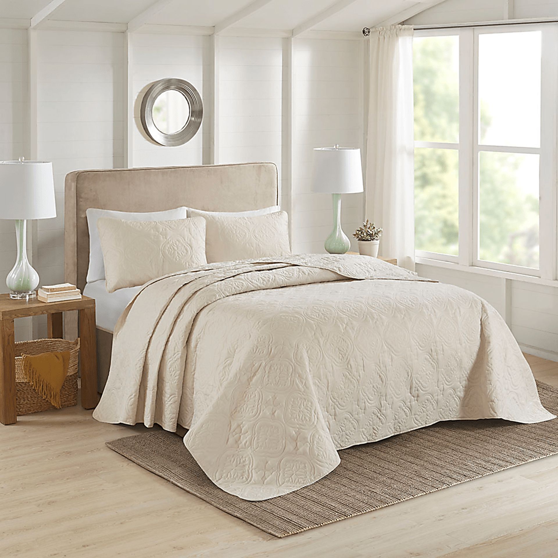Gingerish Cream 3 Pc Full/Queen Bedspread - Image 1