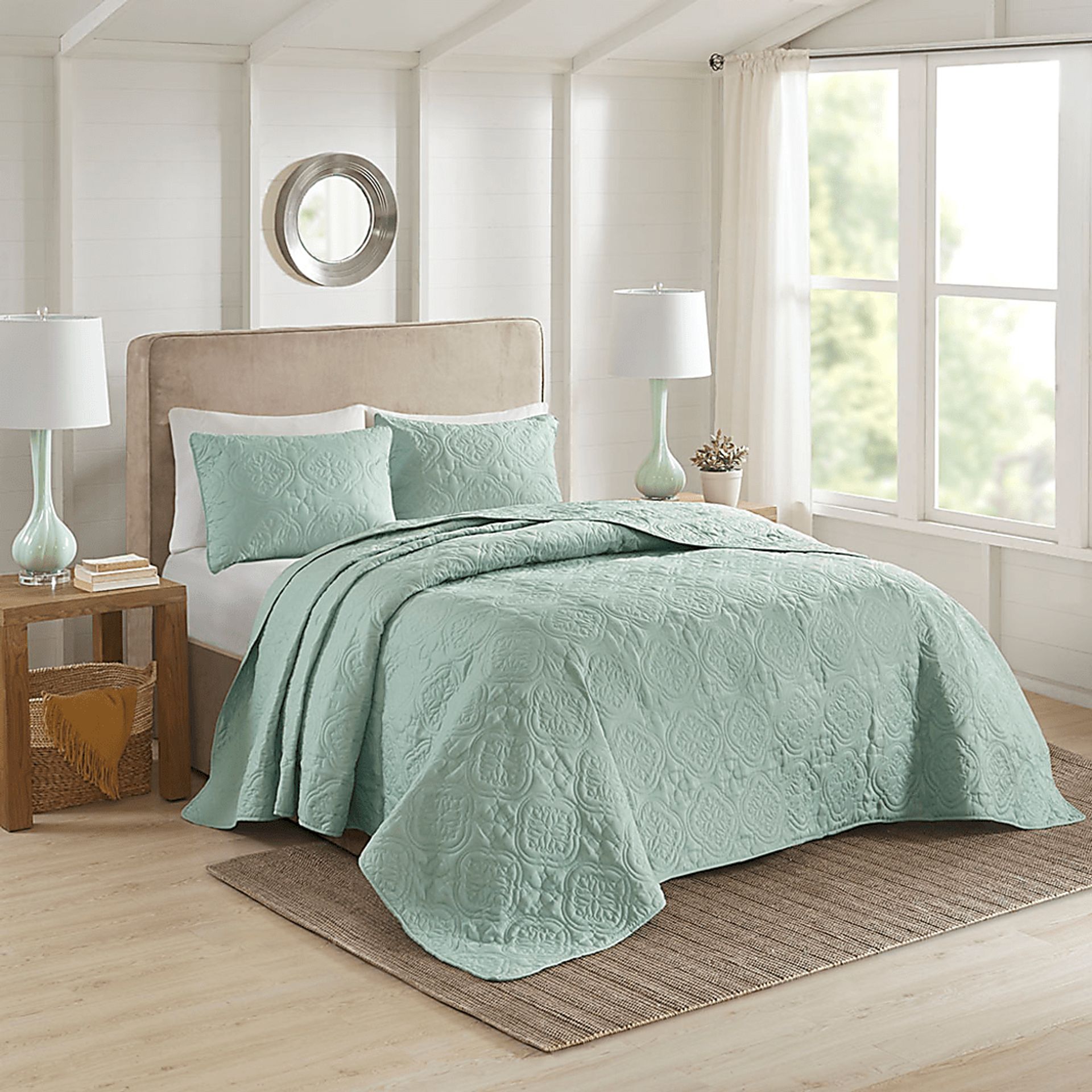Gingerish Seafoam 3 Pc Full/Queen Bedspread - Image 1