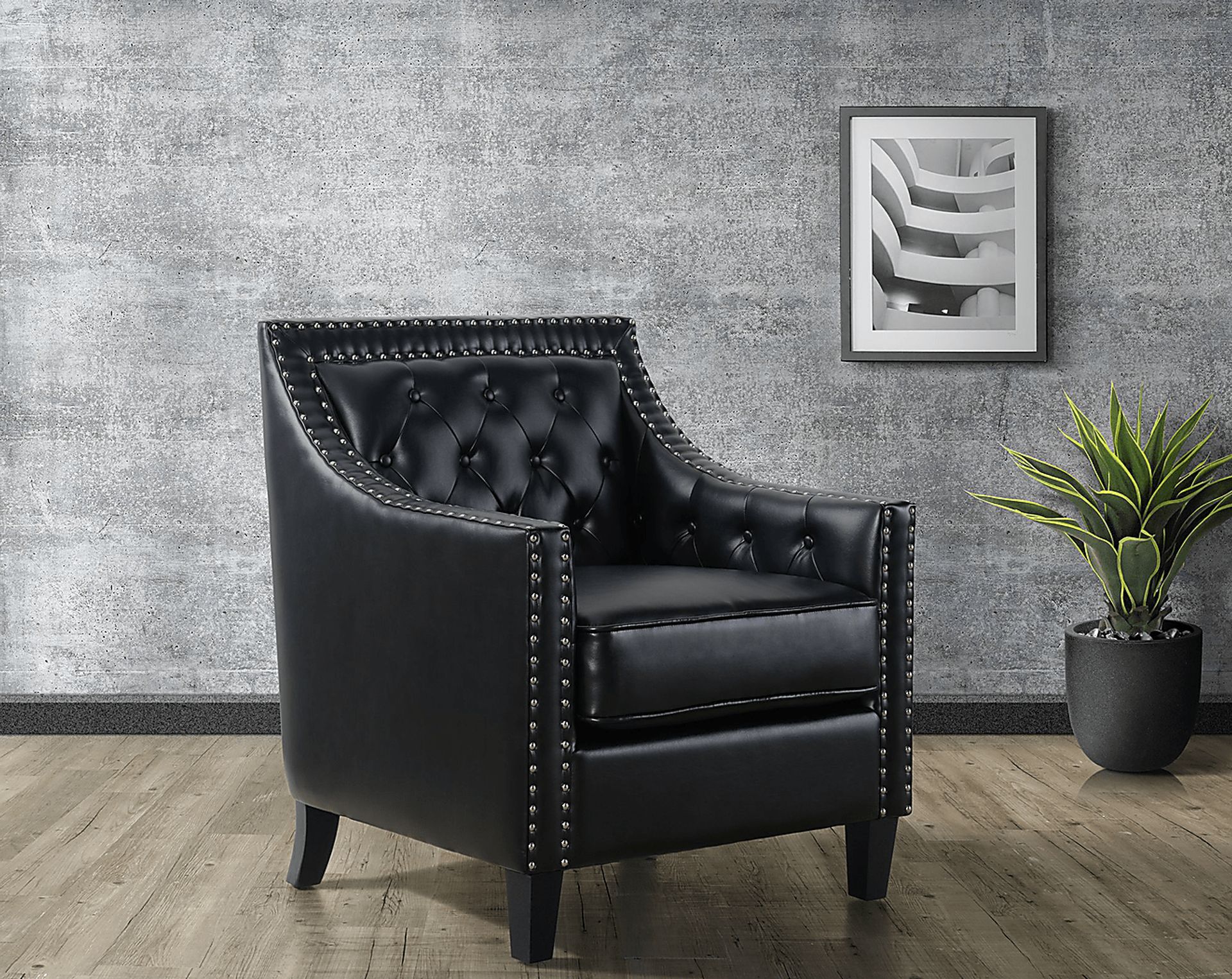 Ginnbrooke Black Accent Chair - Image 2