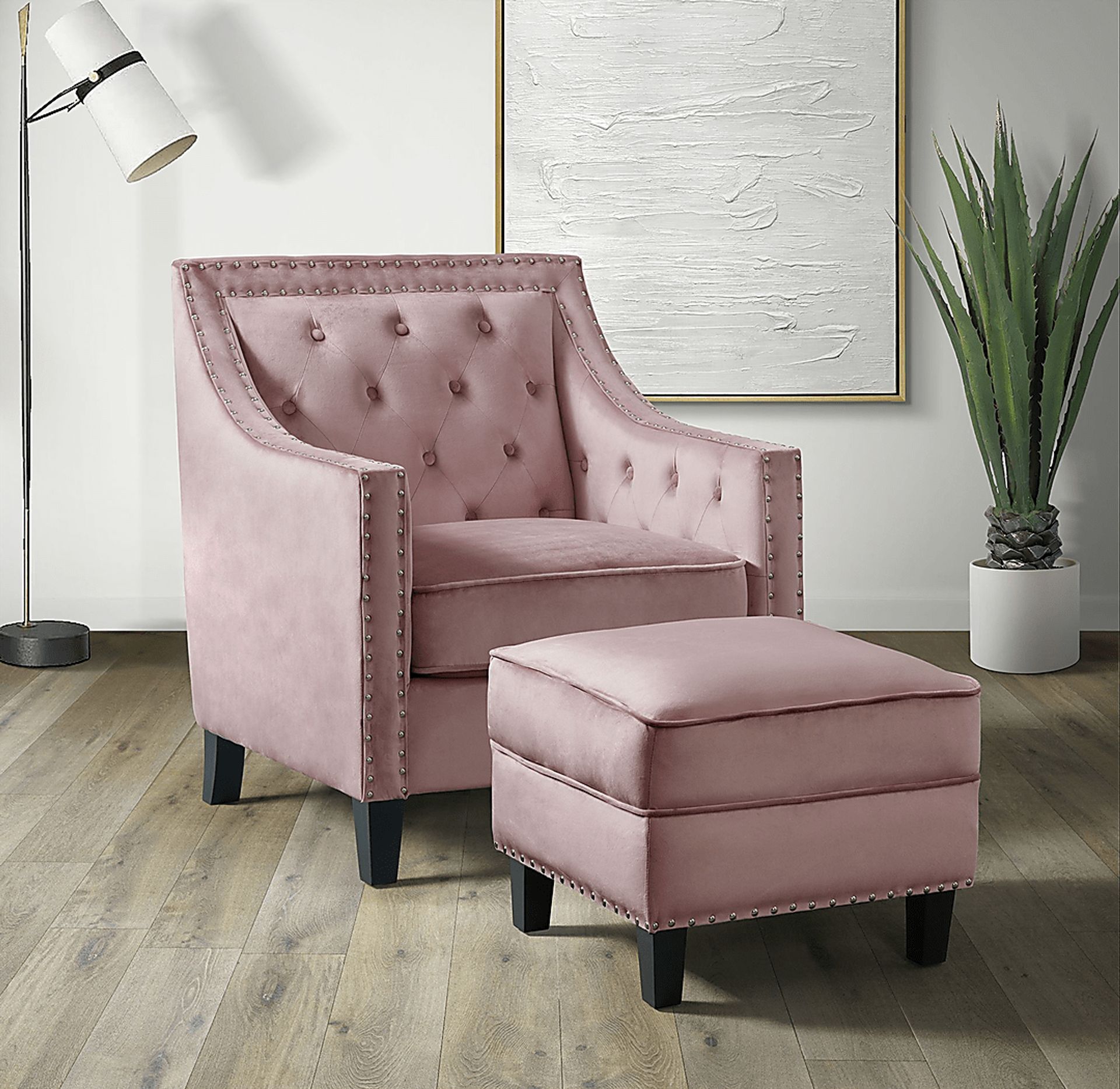 Ginnbrooke Blush Ottoman - Image 2