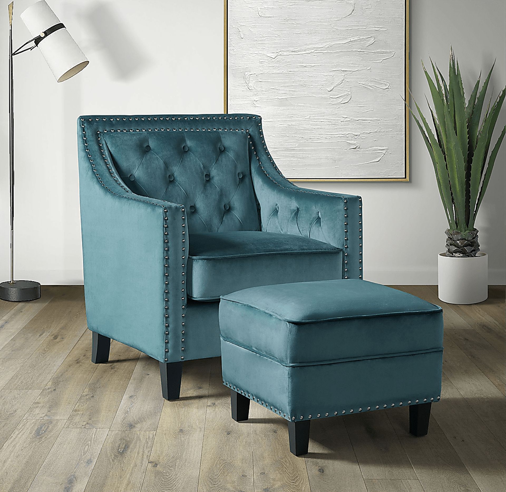 Ginnbrooke Marine Blue Ottoman - Image 2