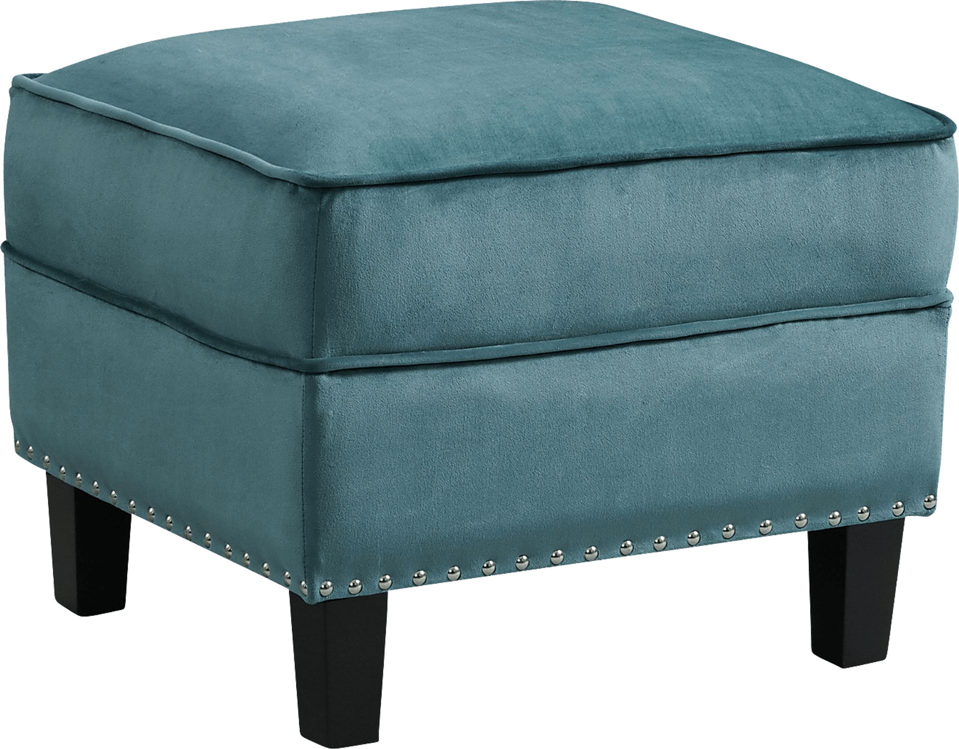 Ginnbrooke Marine Blue Ottoman - Image 1