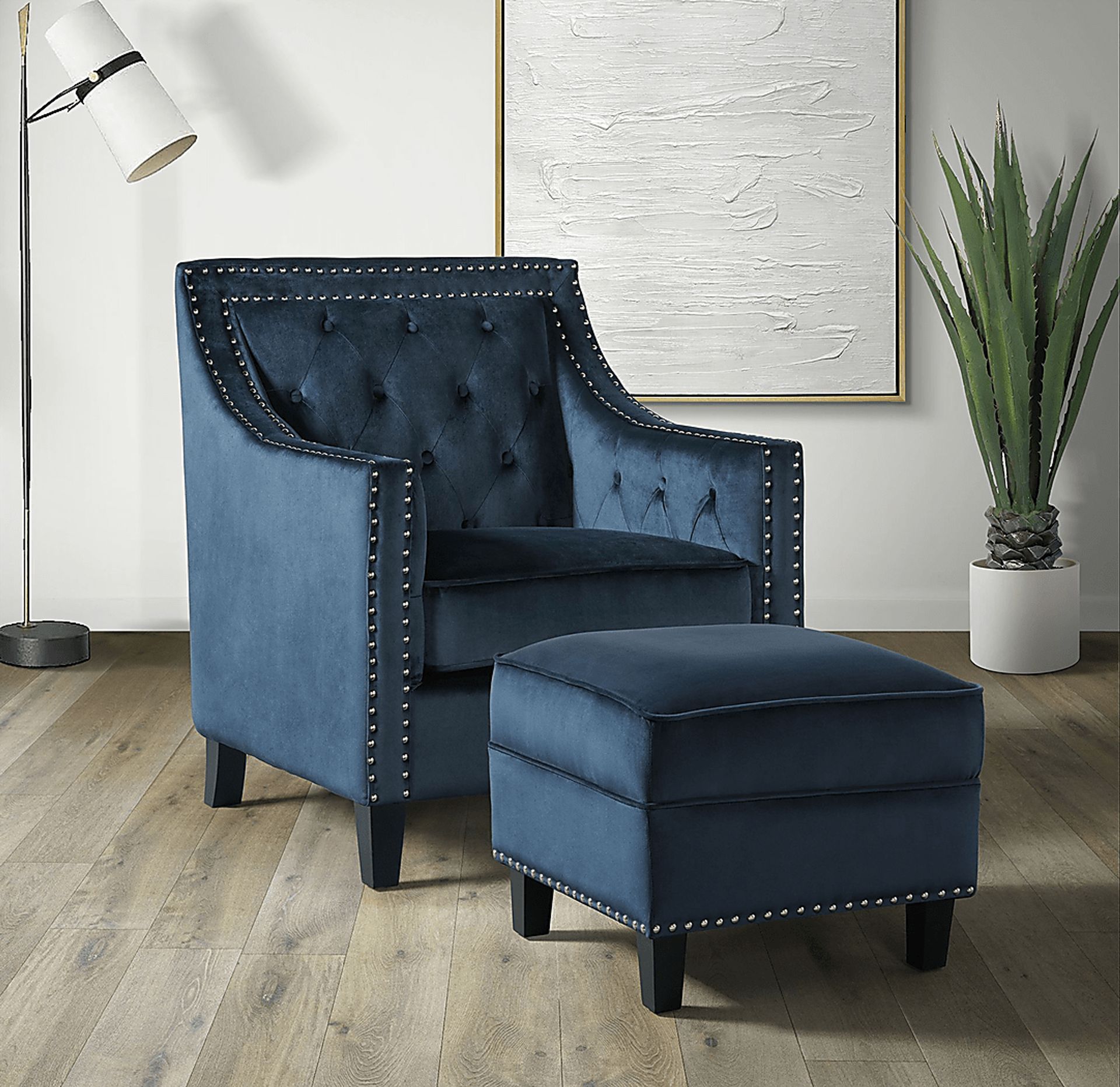 Ginnbrooke Navy Ottoman - Image 2