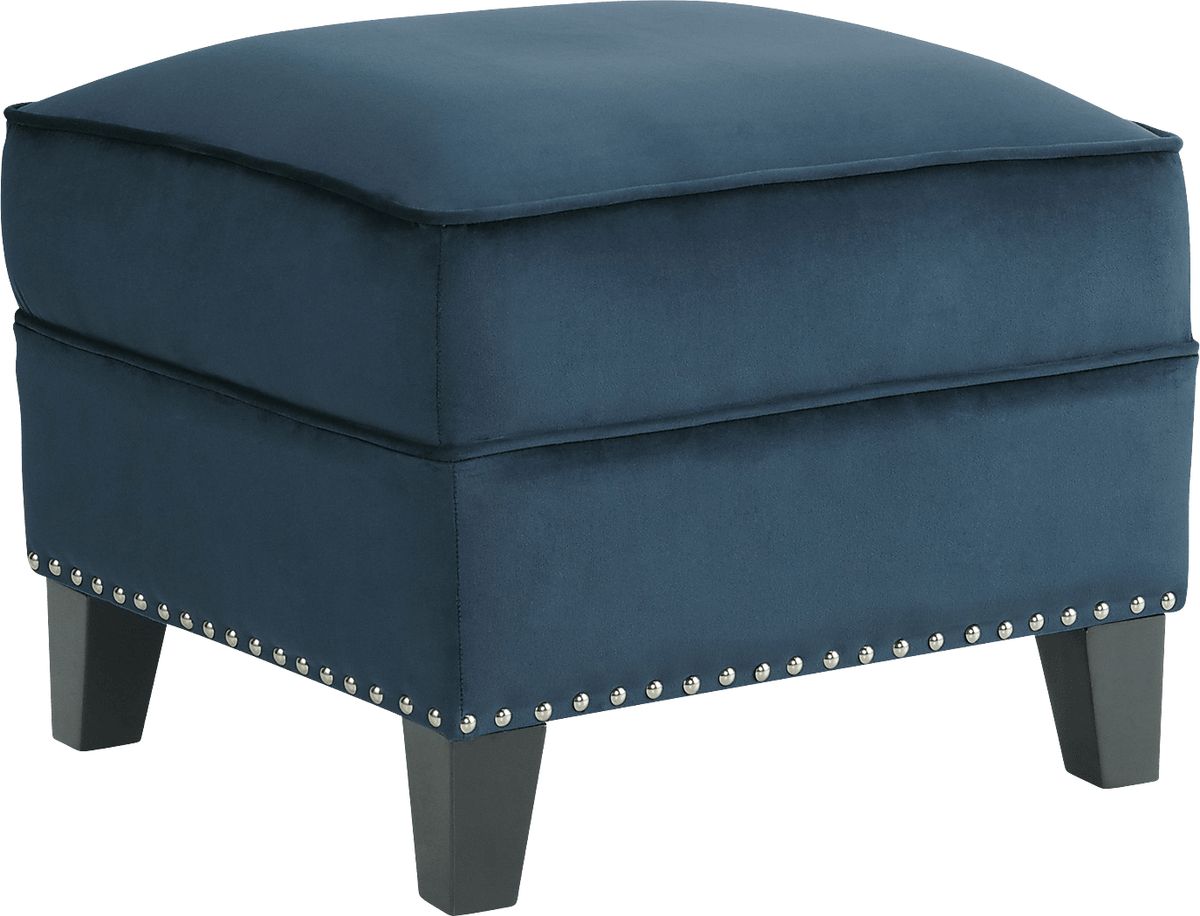 Ginnbrooke Navy Blue Polyester Fabric Ottoman Rooms to Go