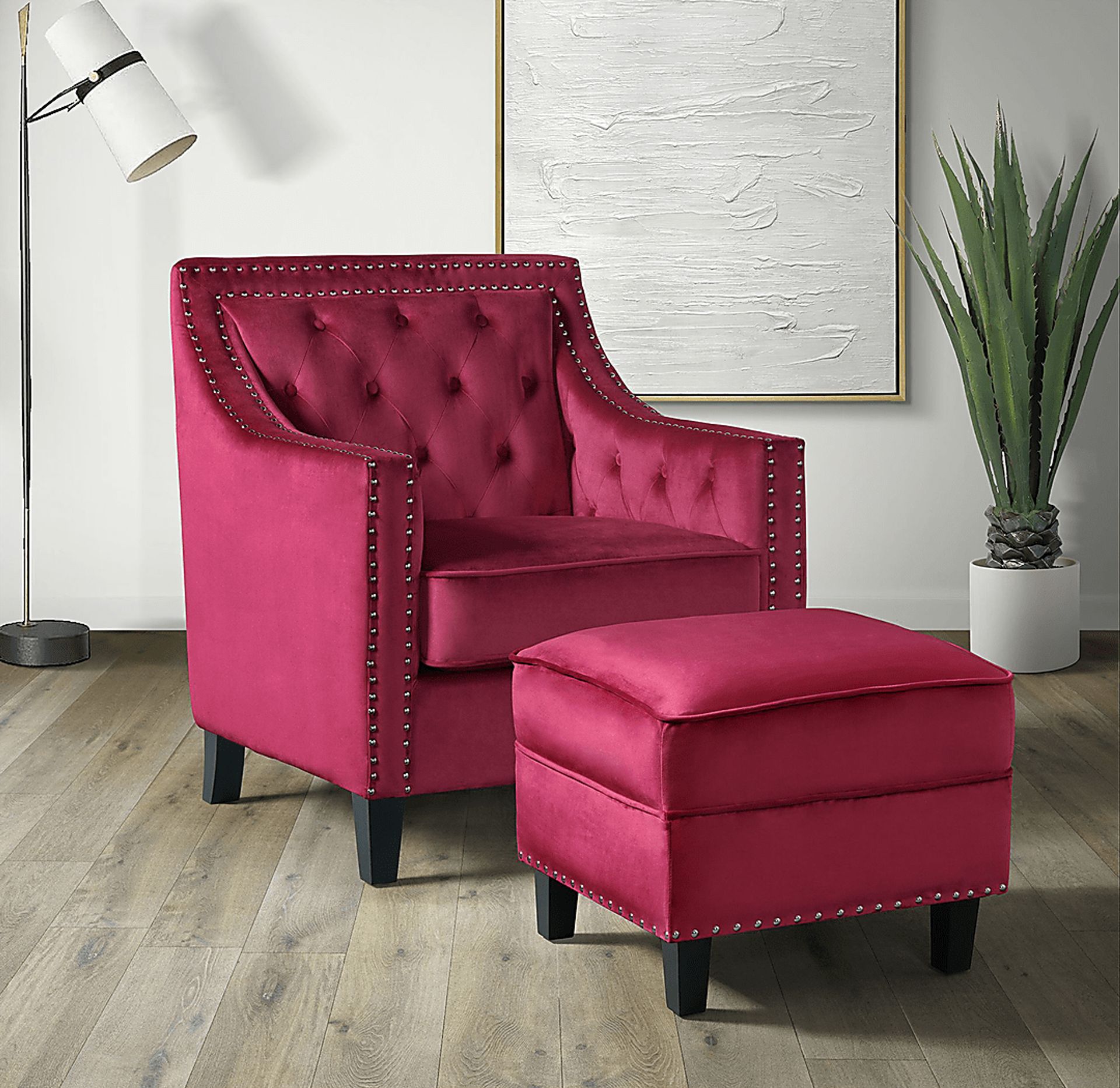 Ginnbrooke Red Ottoman - Image 2