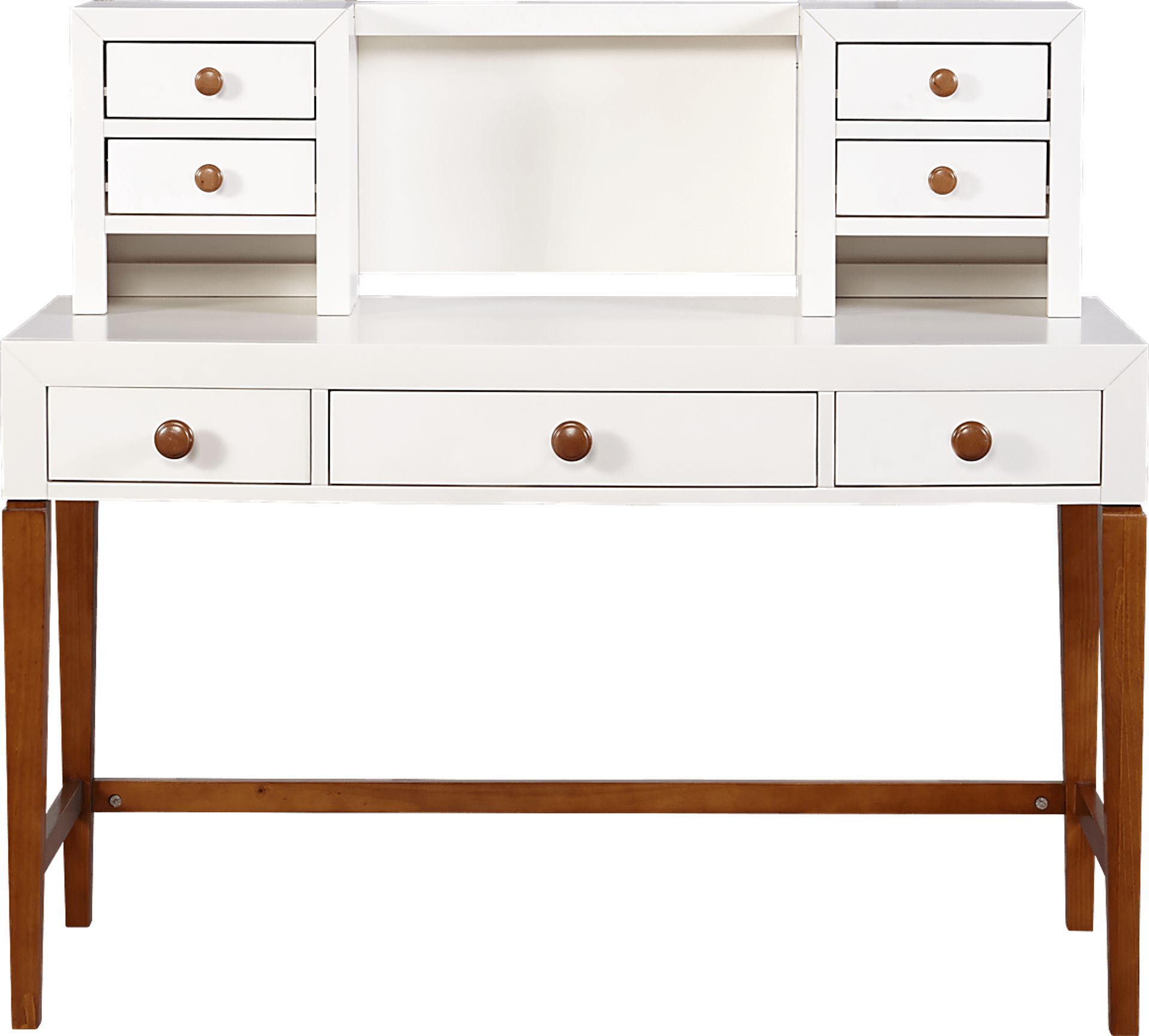 Gio Cream Light Wood White Desk Hutch