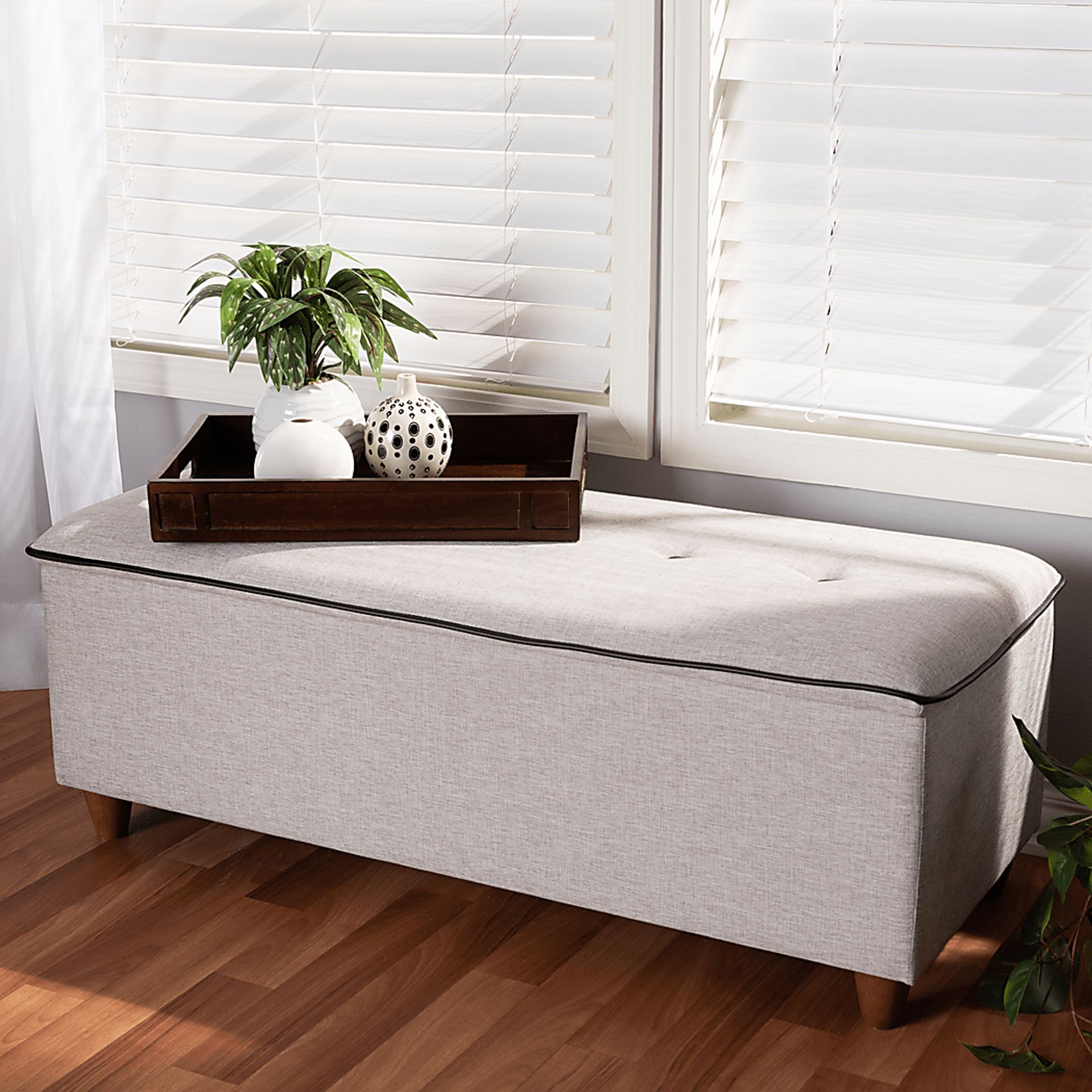 Gioni Gray Storage Ottoman - Image 2
