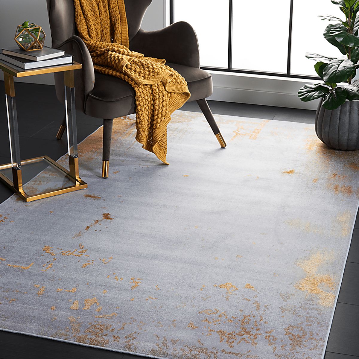 Girovi Gray,Rust Gray,Red Rugs | Rooms to Go