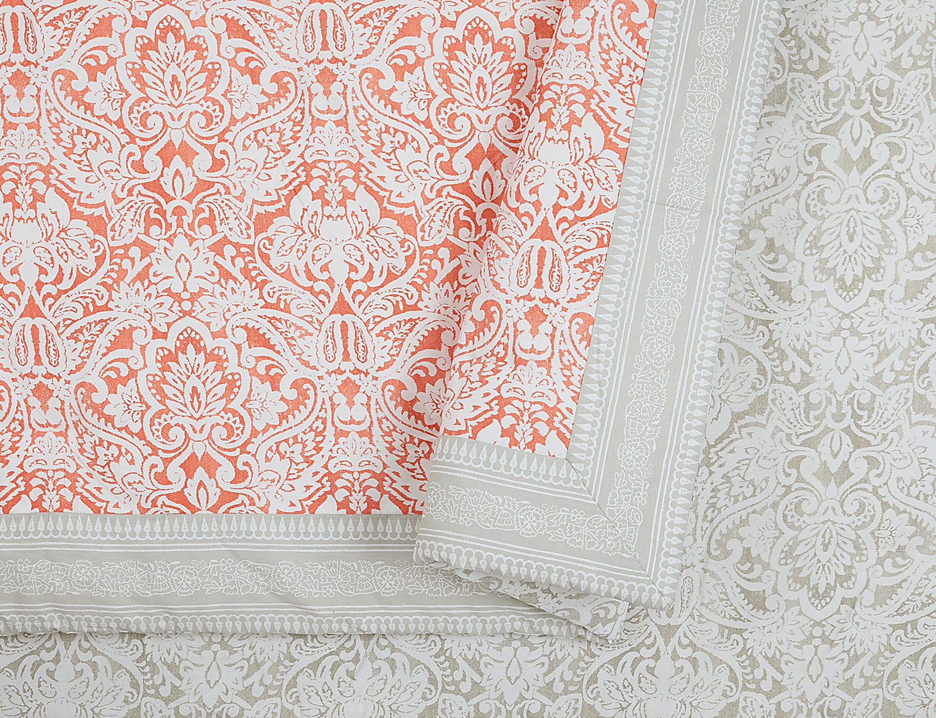 Gisa Orange 3 Pc Full/Queen Comforter Set - Image 2