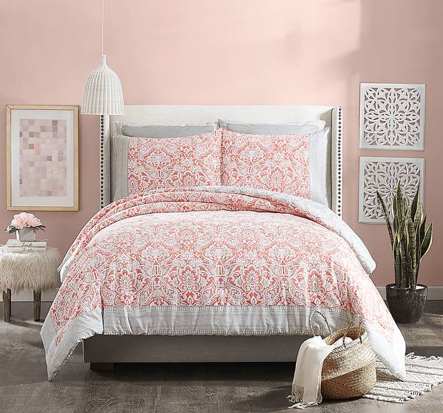 Gisa Orange 3 Pc King Comforter Set - Thumbnail - Image 1