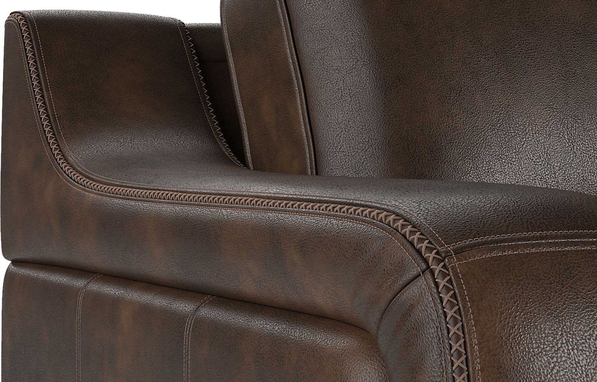 Gisella Brown Leather 5 Pc Living Room with Gel Foam Sleeper Sofa - Image 4