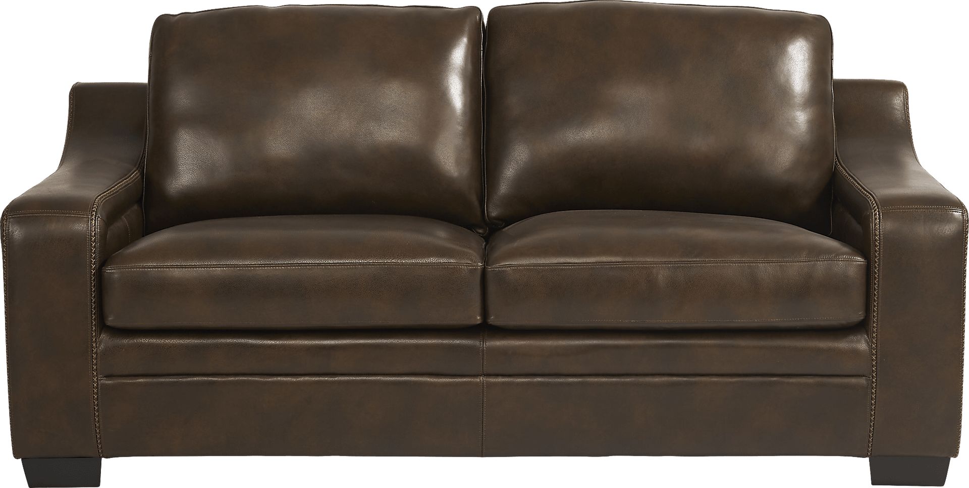 Gisella Brown Leather Apartment Sofa - Image 1