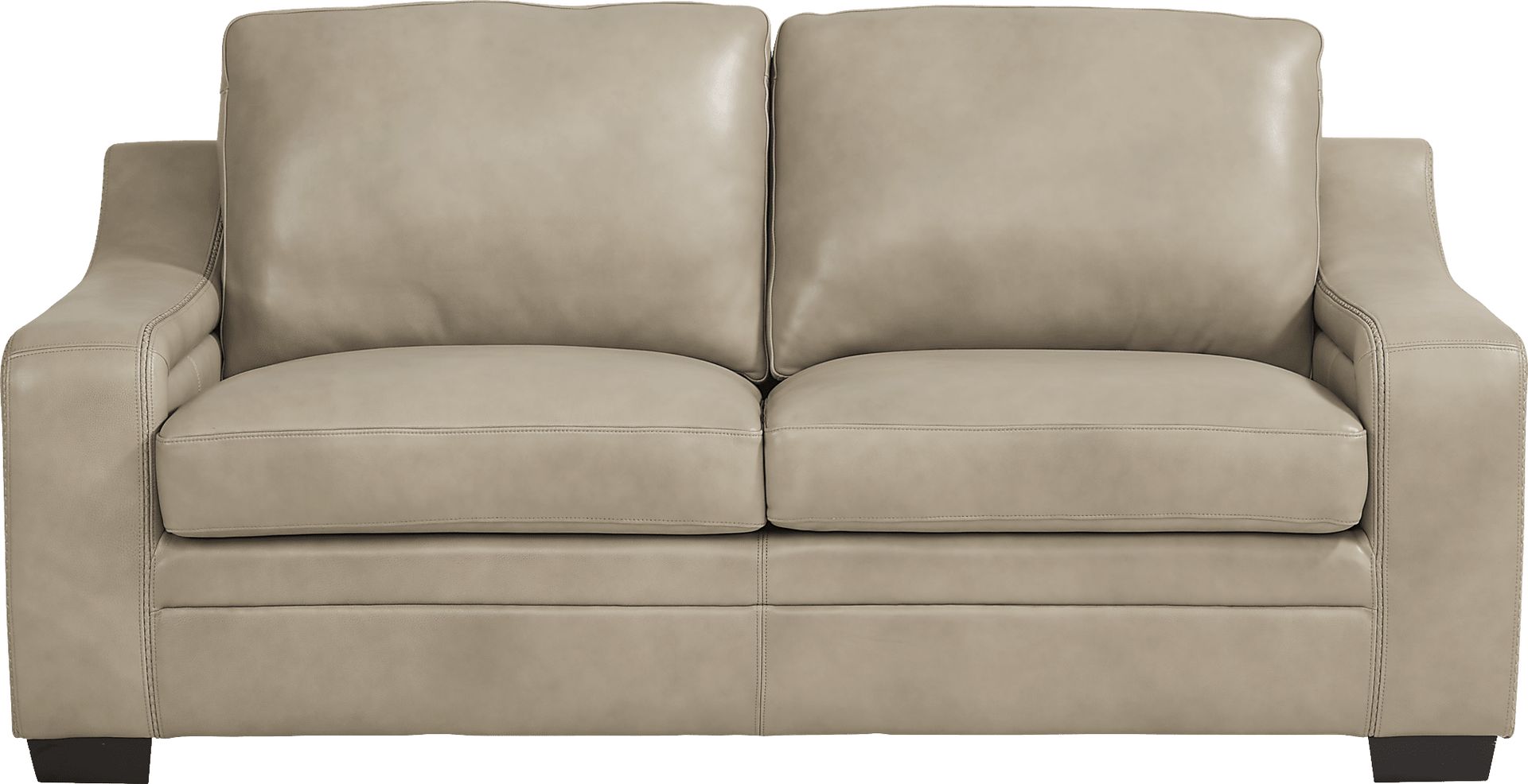 Gisella Taupe Leather Apartment Sofa - Image 1