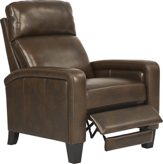 Gisella Brown Leather Push Back Recliner - Thumbnail - Image 2