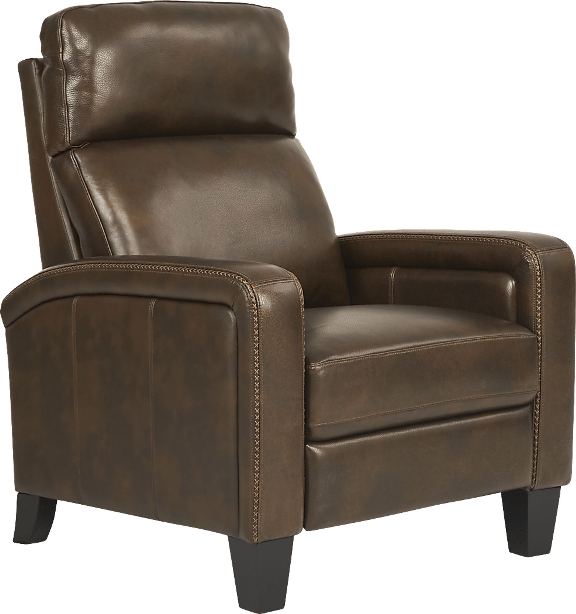 Gisella Brown Leather Push Back Recliner - Image 1