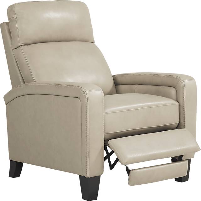Gisella Taupe Leather Push Back Recliner - Thumbnail - Image 2