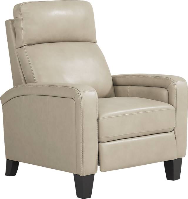 Gisella Taupe Leather Push Back Recliner - Thumbnail - Image 1