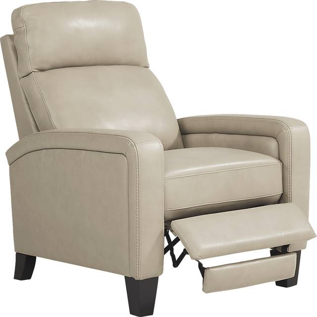 Gisella Taupe Leather Push Back Recliner - Thumbnail - Image 2