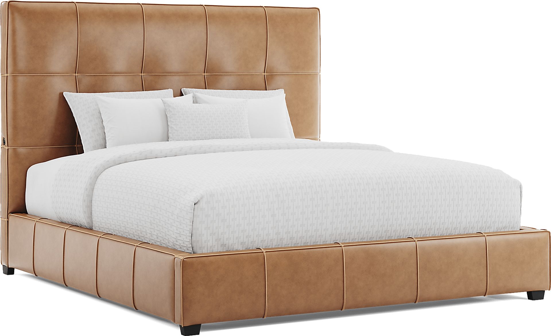 Giselle Camel 3 Pc Leather King Bed - Image 1