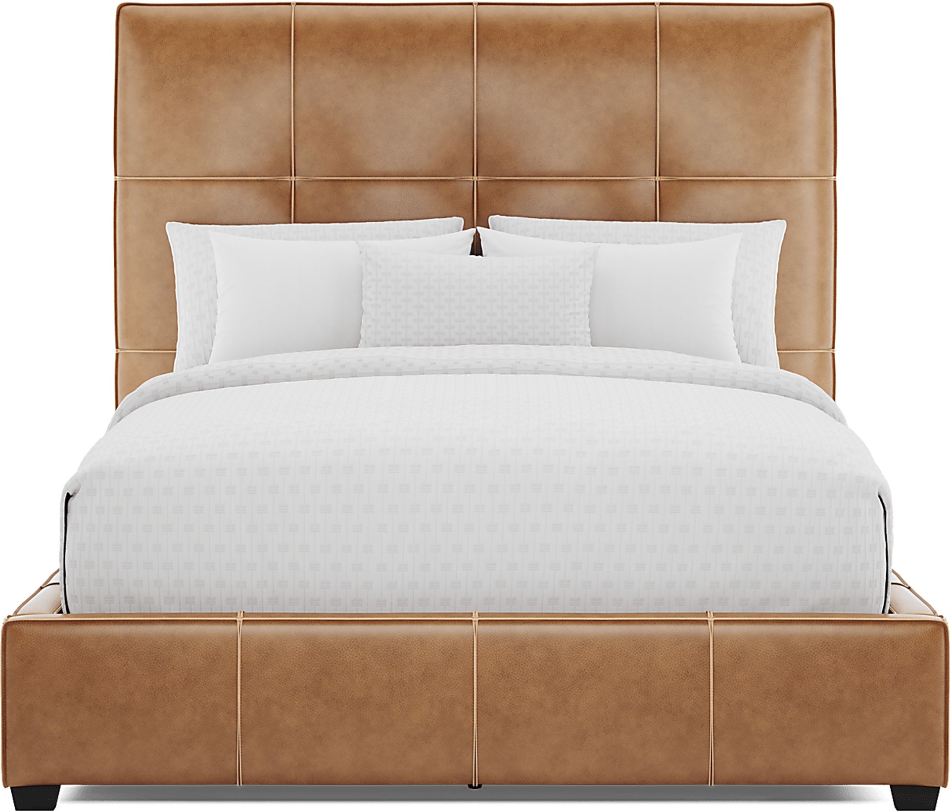 Giselle Camel 3 Pc Leather Queen Bed - Image 3