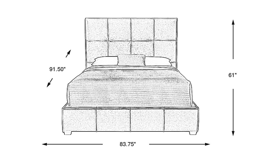 Giselle Camel Leather 3 Pc King Bed