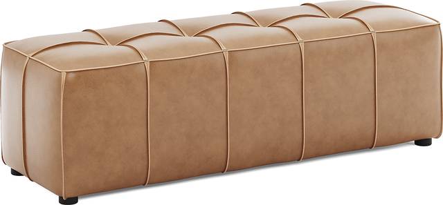 Giselle Camel Brown Leather Bench - Thumbnail - Image 2
