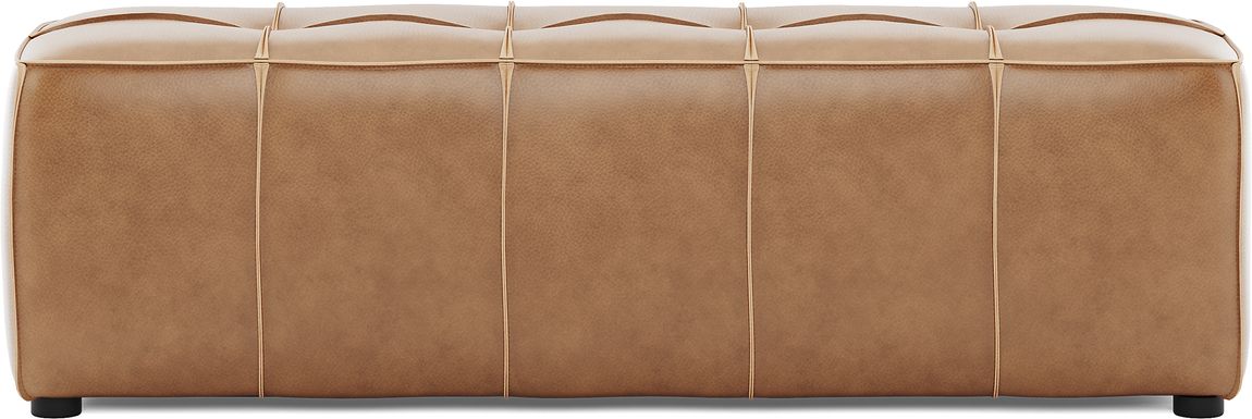 Giselle Camel Brown Leather Bench