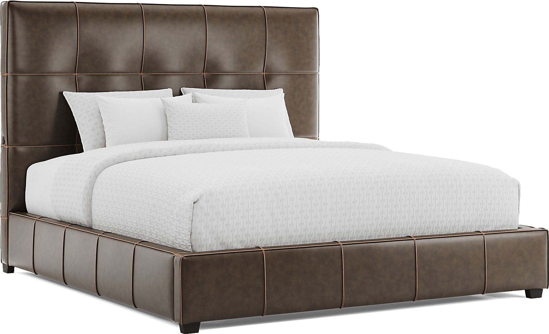 Giselle Chocolate 3 Pc Leather King Bed - Image 1