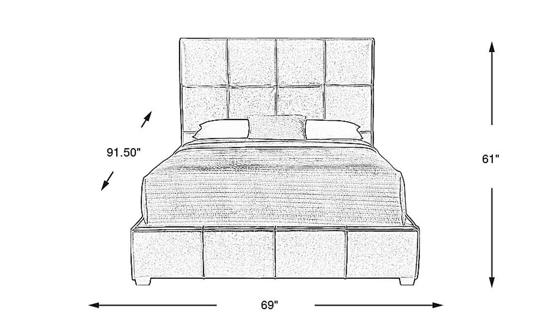Giselle Chocolate Leather 3 Pc Queen Bed