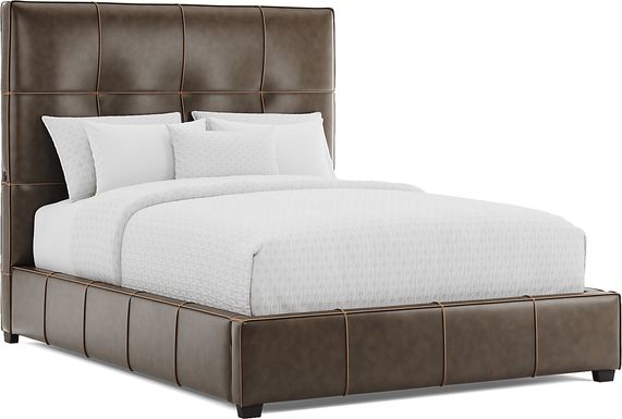 Giselle Chocolate Leather 3 Pc Queen Bed