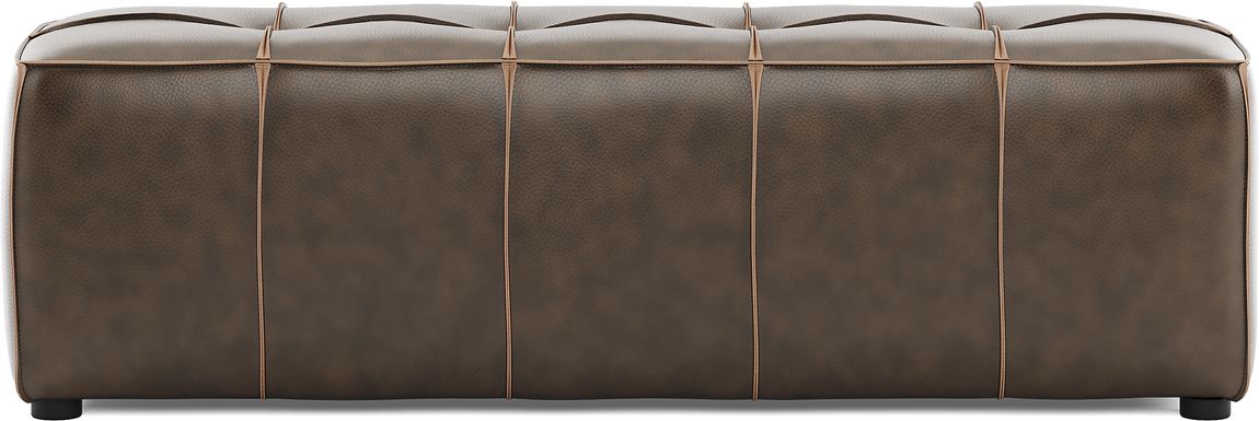 Giselle Chocolate Leather Bench