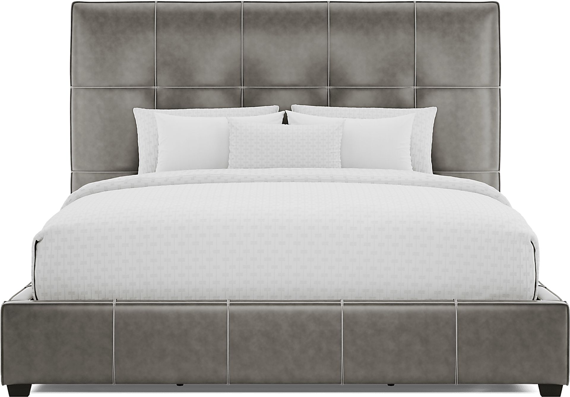 Giselle Gray 3 Pc Leather King Bed - Image 3