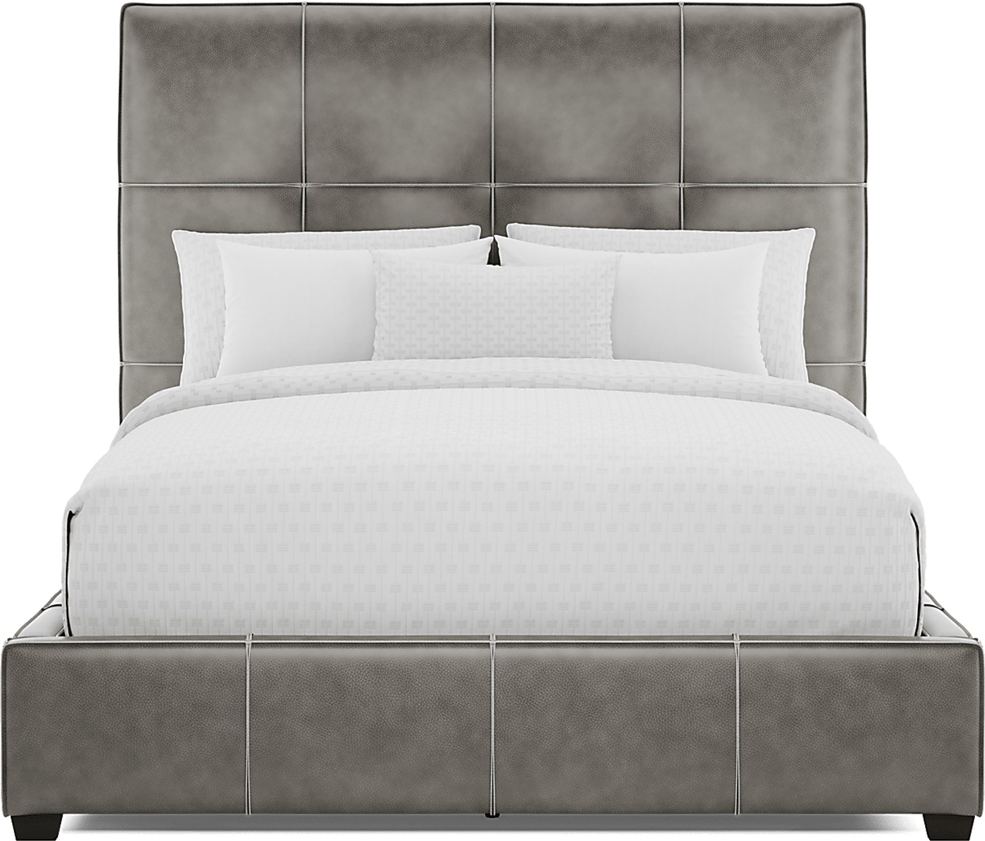 Giselle Gray 3 Pc Leather Queen Bed - Image 3