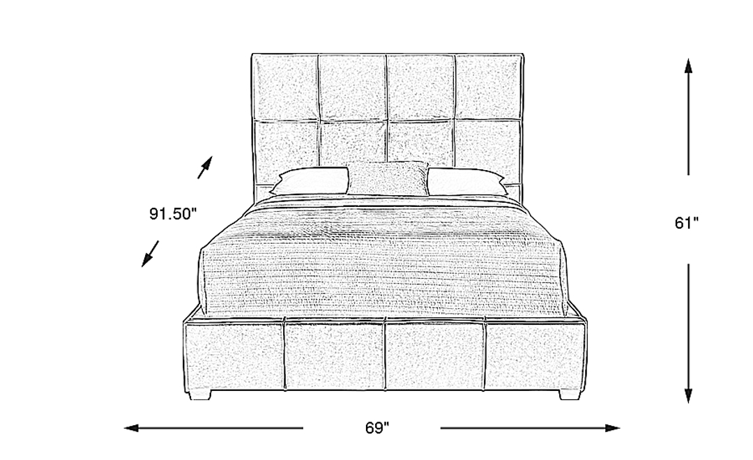 Giselle Gray 3 Pc Leather Queen Bed