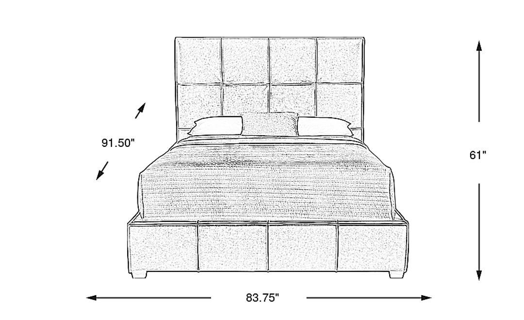 Giselle Gray Leather 3 Pc King Bed