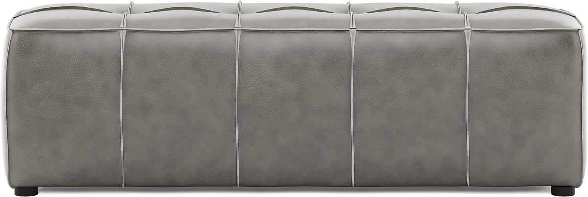 Giselle Gray Leather Bench