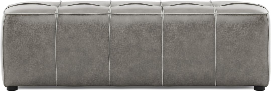 Giselle Gray Leather Bench