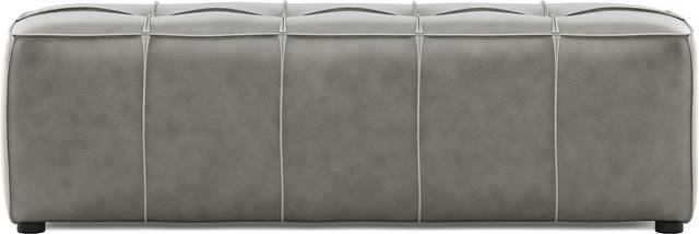 Giselle Gray Leather Bench - Thumbnail - Image 1