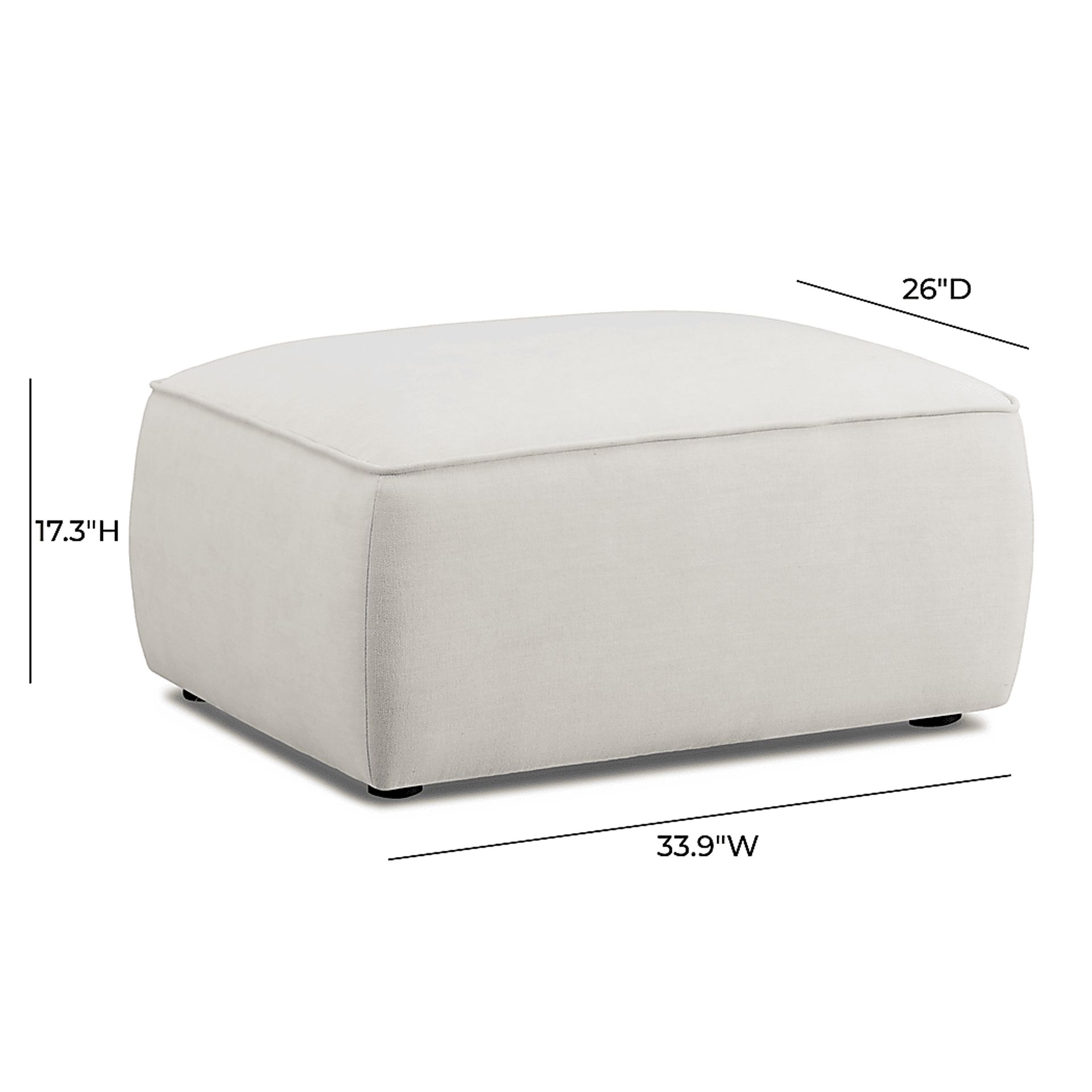 Glaciarts II Off-White Ottoman - Image 4