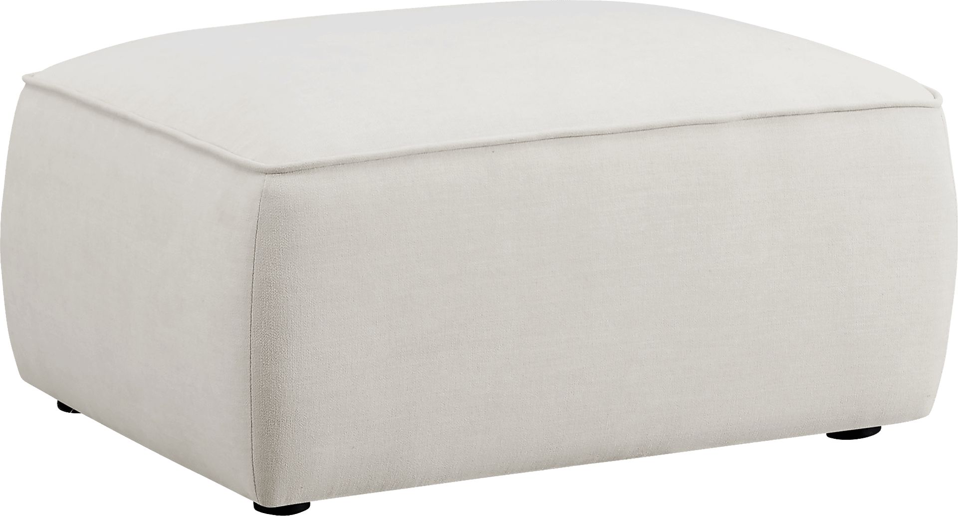 Glaciarts II Off-White Ottoman - Image 1
