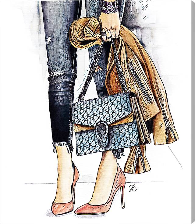 Glamorous Walk Blue Artwork - Thumbnail - Image 1
