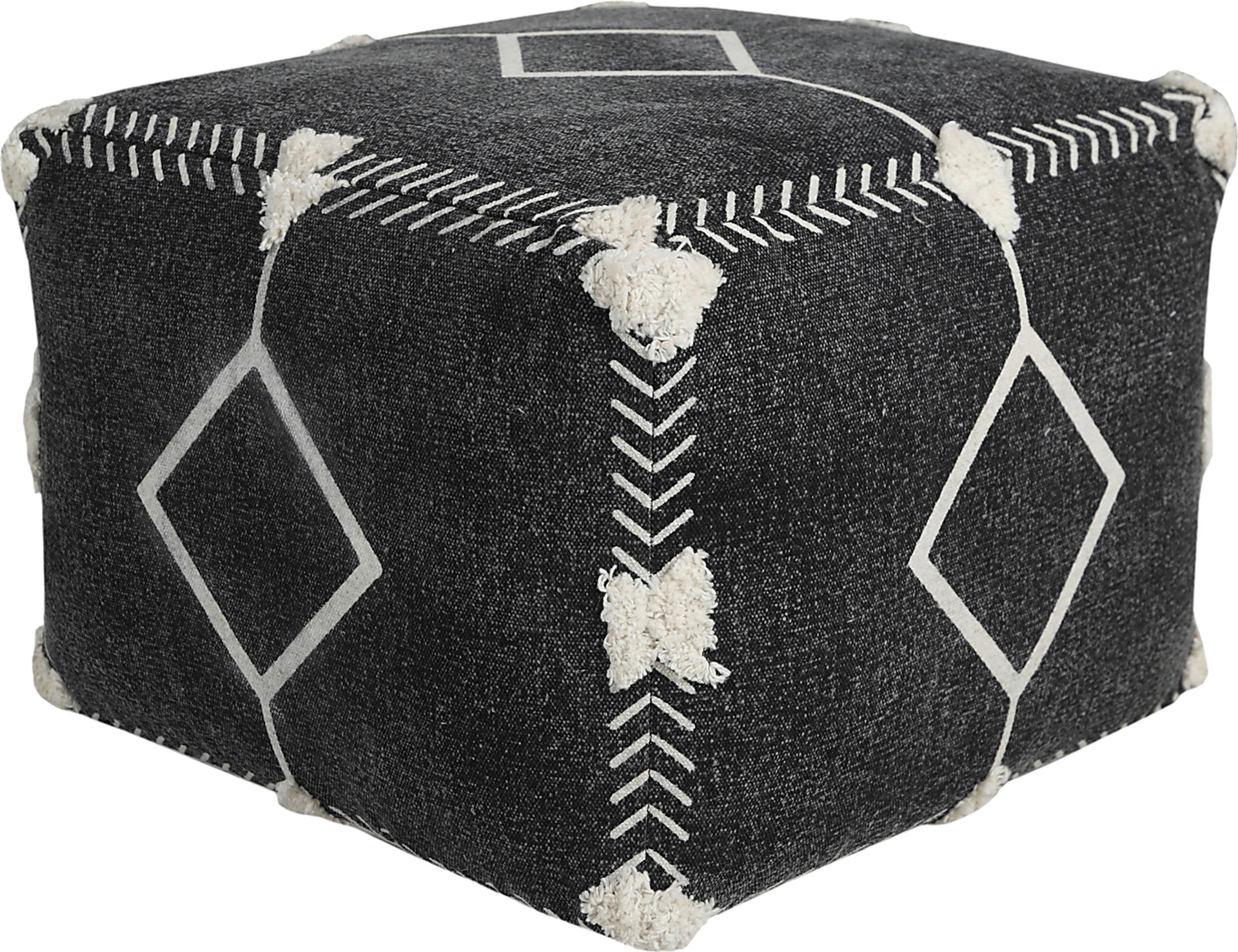 Glasella Black/White Pouf - Image 6