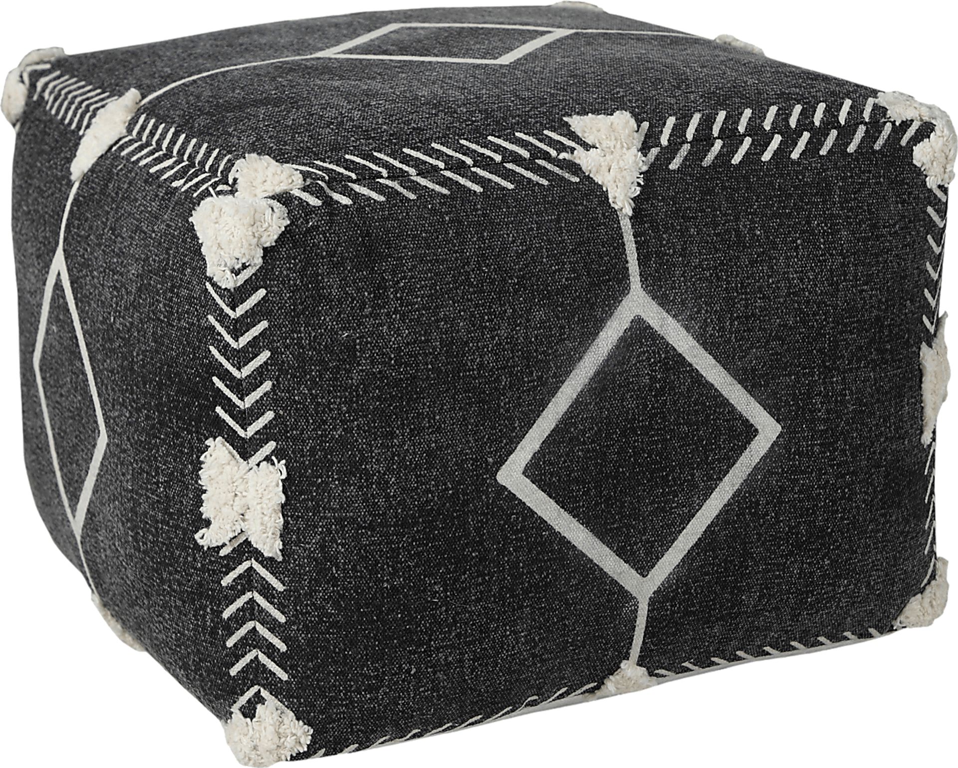 Glasella Black/White Pouf - Image 7