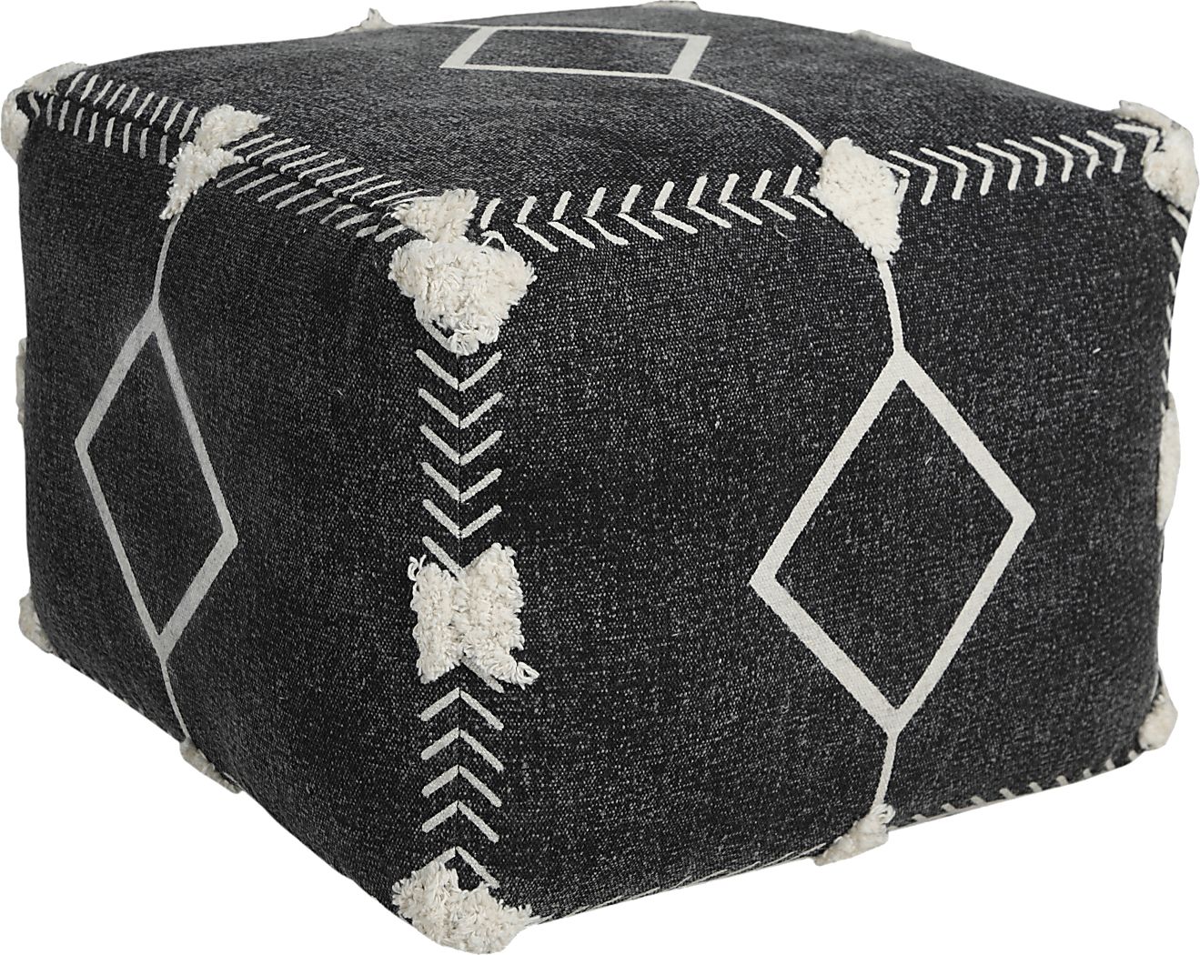 Glasella Black/White Pouf