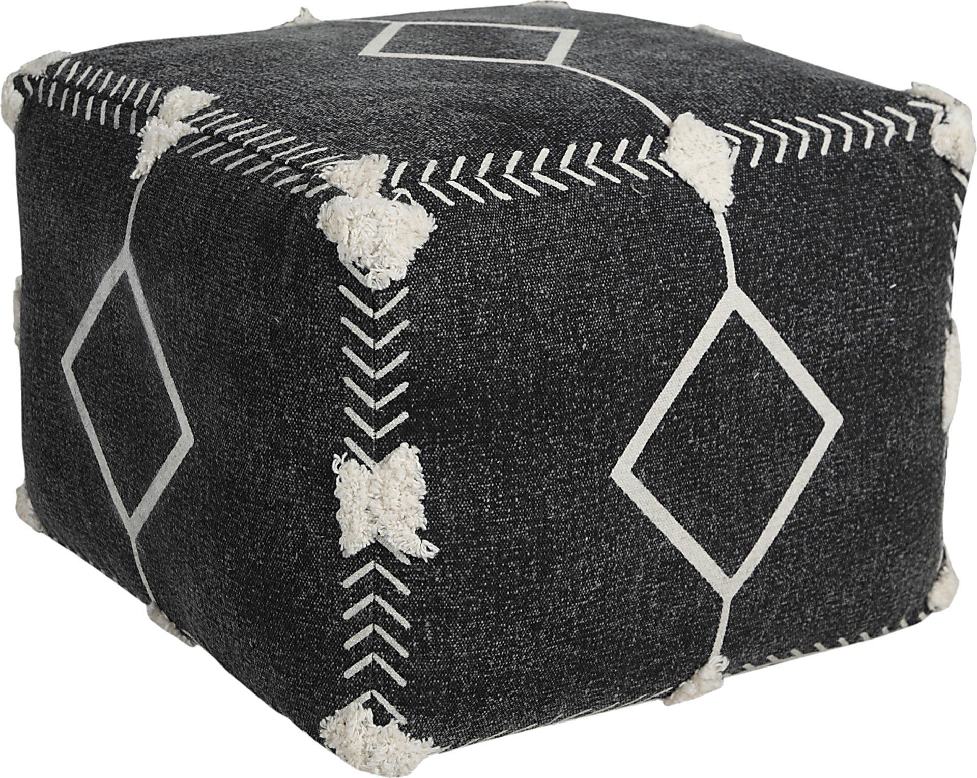 Glasella Black/White Pouf - Image 1