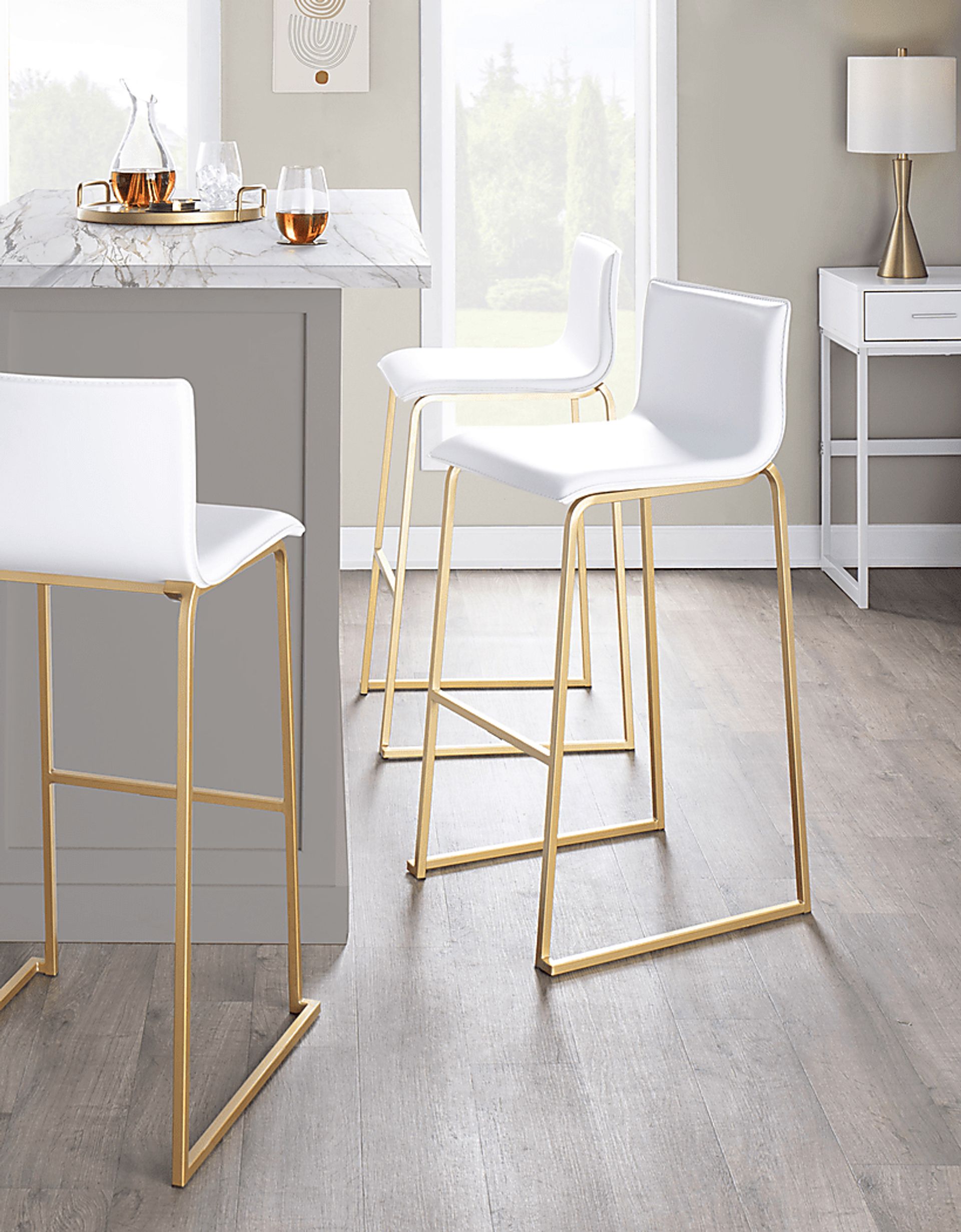Glatigny I White Barstool Set of 2 - Image 8