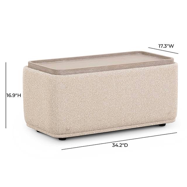 Gleasony Cream Ottoman - Thumbnail - Image 5