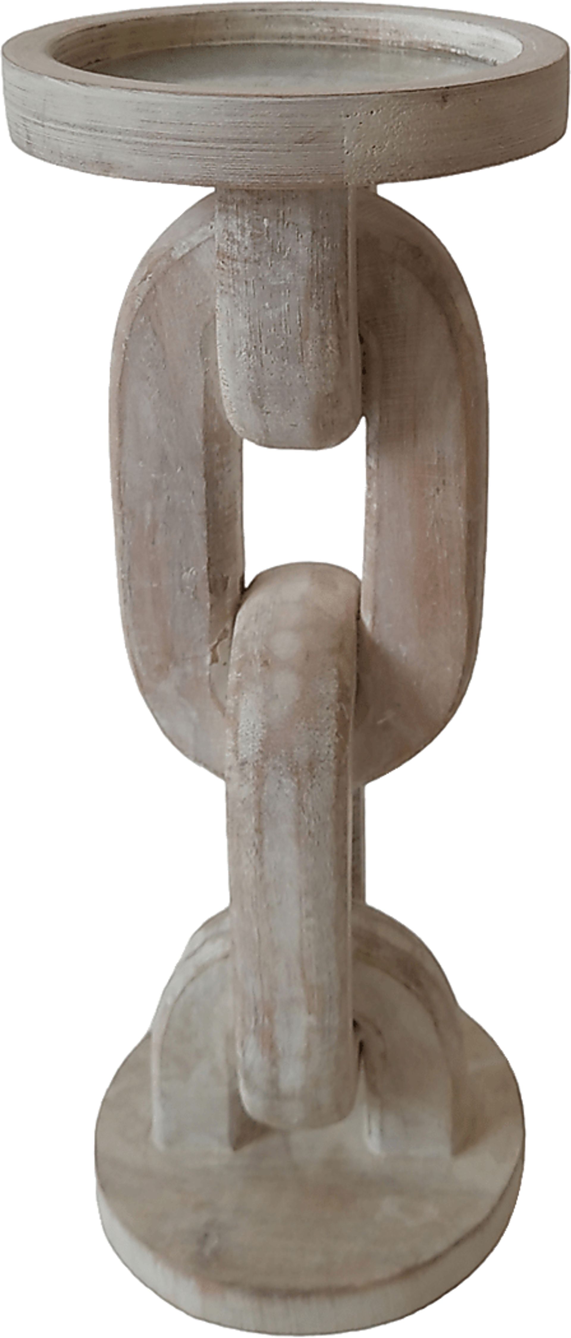 Glenancoe White 11 in. Pillar Candle Holder - Image 1